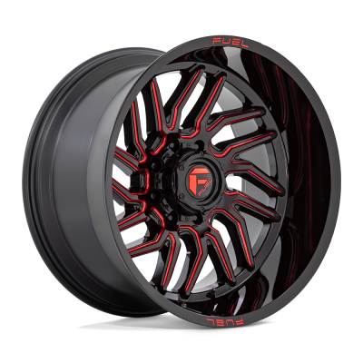 D808 HURRICANE - 22 inch - 12.00 - Gloss black milled red tint