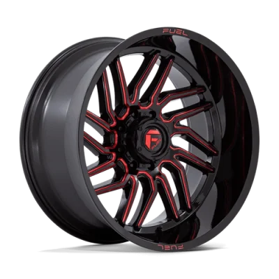 D808 HURRICANE - 20 inch - 10.00 - Gloss black milled red tint