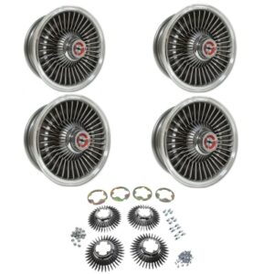 CA - 1967 Chevrolet Corvette Replica Style Complete Wheel Set - 15 inch - 6.00 - Grey Machined